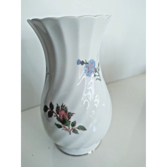 Aynsley Bone China Vase 6" - Wild Tudor Floral Pattern - Picture 5 of 10